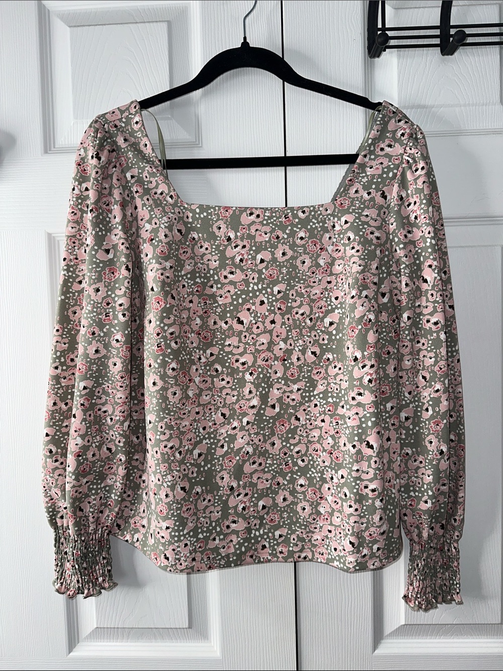 MELLODAY Pink Floral Square-Neck Blouse